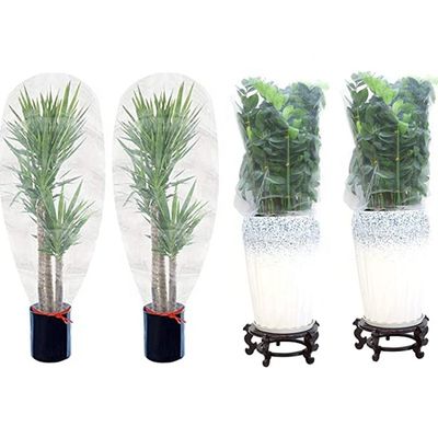 Plastica di tipo HDPE Insect Bird Bug Barrier Mesh con stringhe di trazione per la coltivazione di alberi da frutto Protezione copertura sacchetto di rete in bianco
