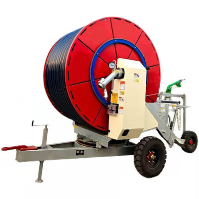 Irrigatore di viaggio agricolo durevole per irrigazione a tubo rigido con bobina di irrigazione a spruzzatore in impianto di produzione