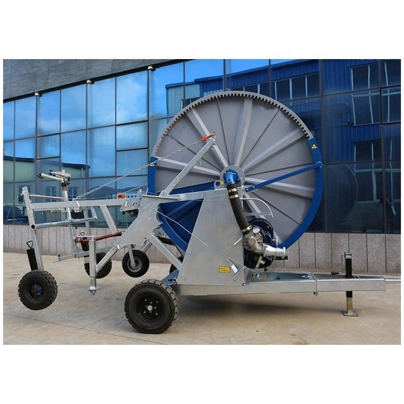 Monitoraggio remoto Agricoltura Mobile Pistola piovana Sprinkler Macchina di risparmio di irrigazione JP90-400 Sistema di irrigazione a bobine di tubo