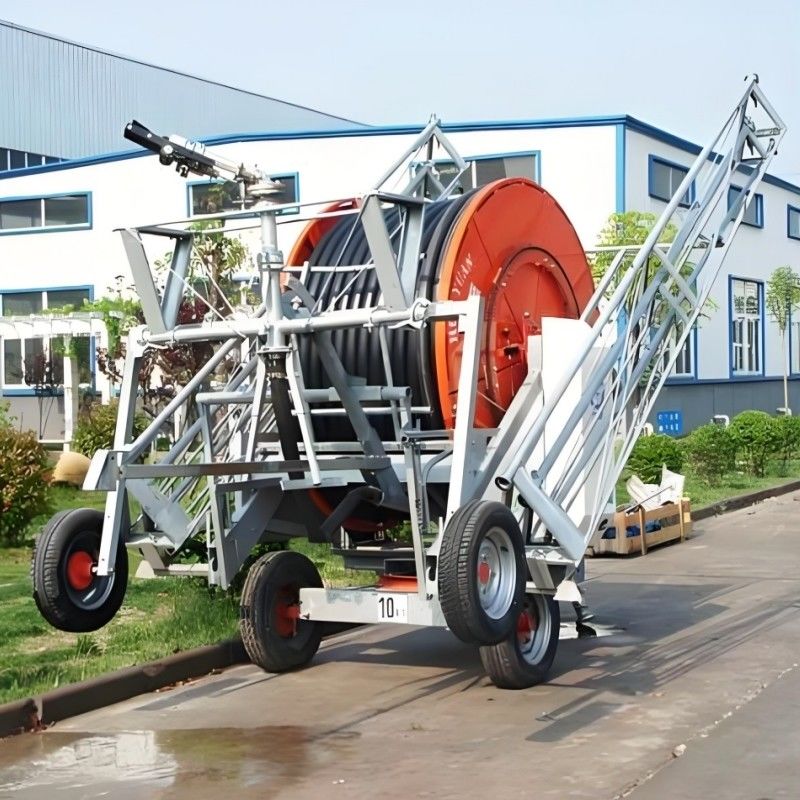 Sistema di irrigazione digitale delle aziende agricole 20-50m Irrigatore elettrico a bobina di tubo rigido con 75-300 Boom Type Metal